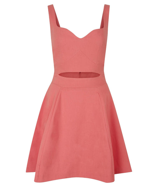 Maria cut out dress Coral