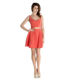 Maria cut out dress Coral