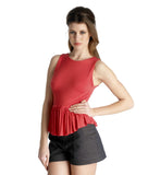 Pixie Peplum top Coral